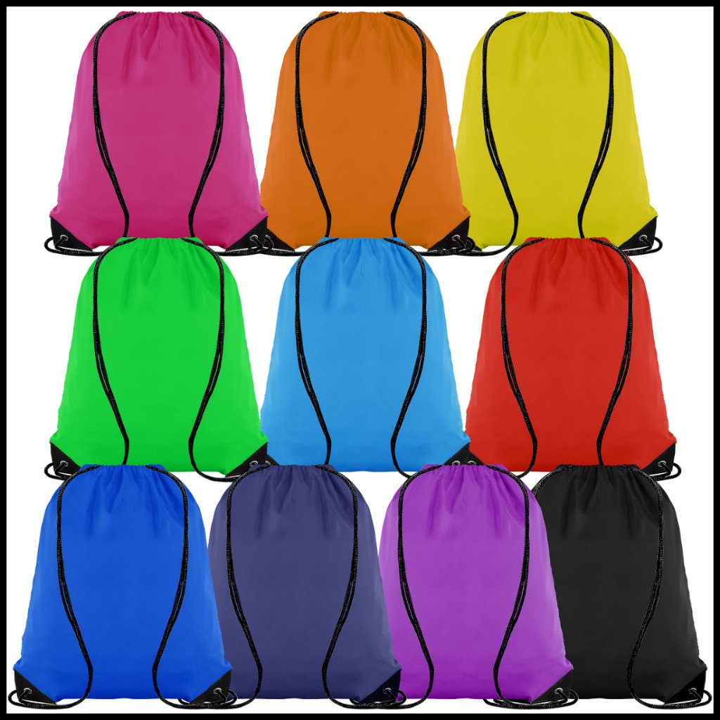 Drawstring Backpack Cinch Tote Sport Storage Polyester Bag For Gym Travel